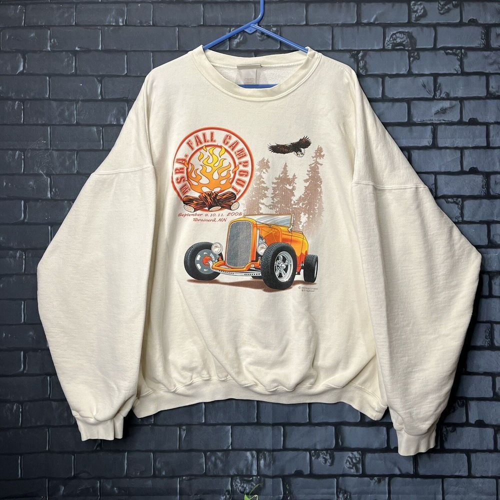 Y2K Minnesota Street Rod Association Crewneck Sweatshirt 3XL Fall Campout 2005